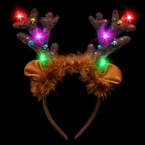 Light-Up LED Reindeer Headband R5737