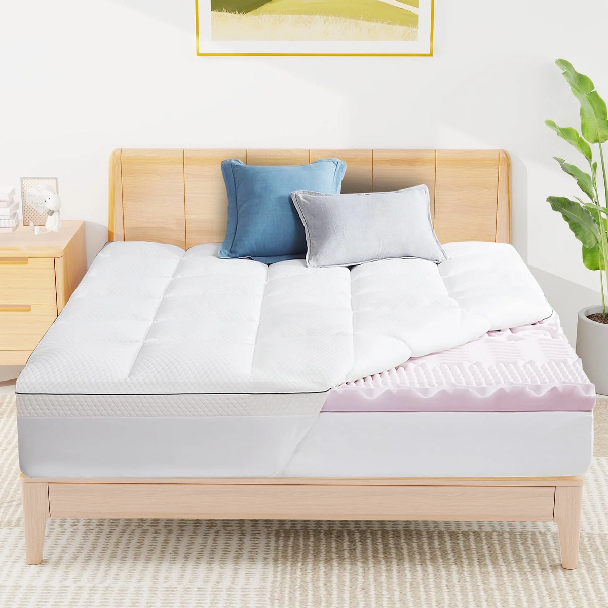 Full Size 4 inch Memory Foam Mattress Topper W371737