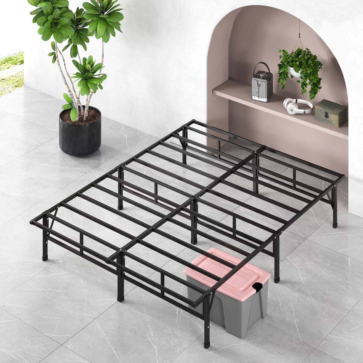 14" Queen Metal Mattress Foundation Bed Frame F74843