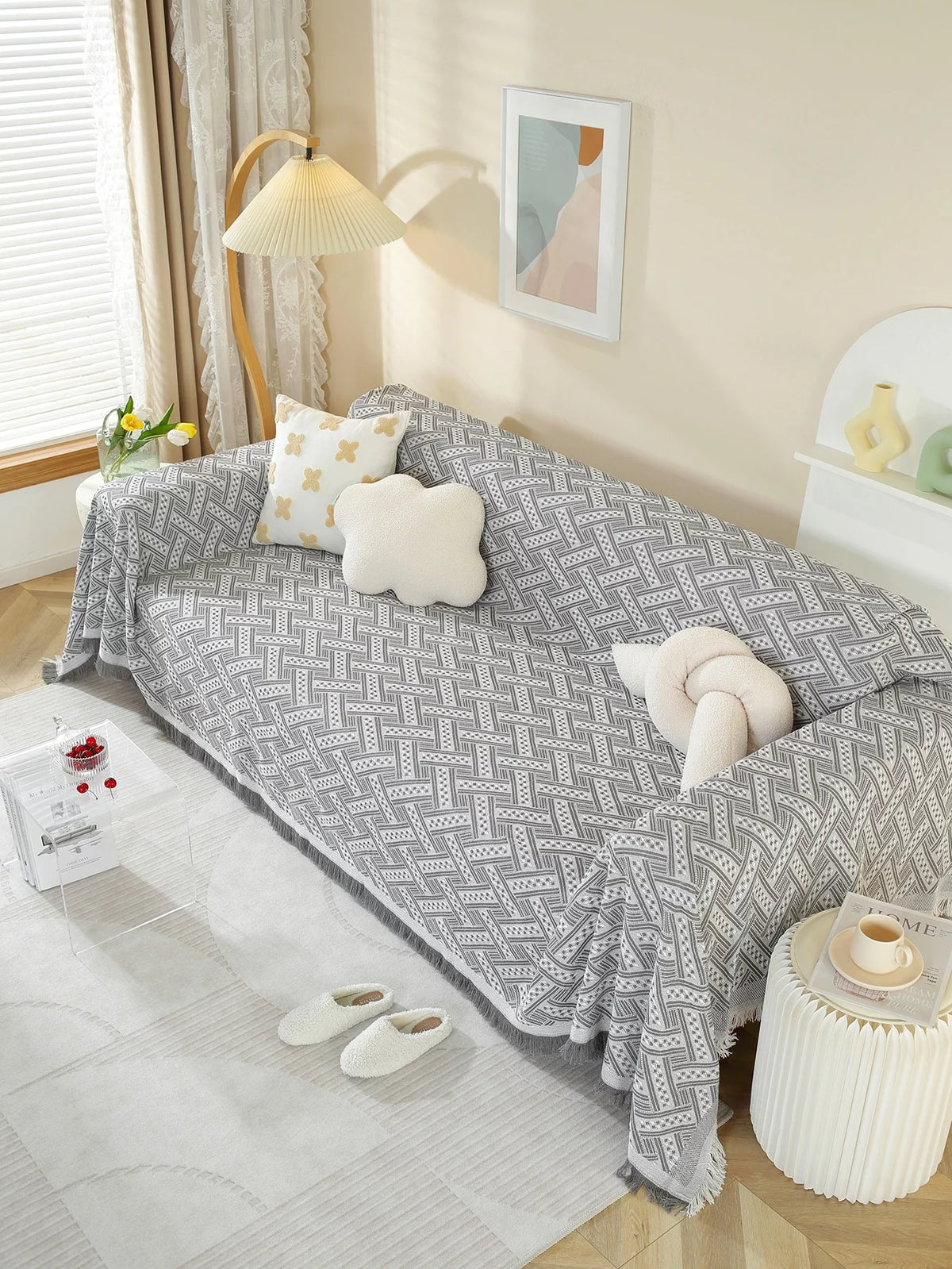 L Shape Sofa Cover Washable Thick F930096