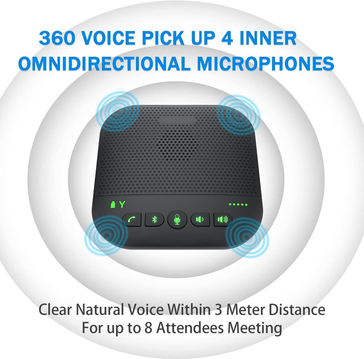 Bluetooth Conference Speakerphone with 4 Mics V22657