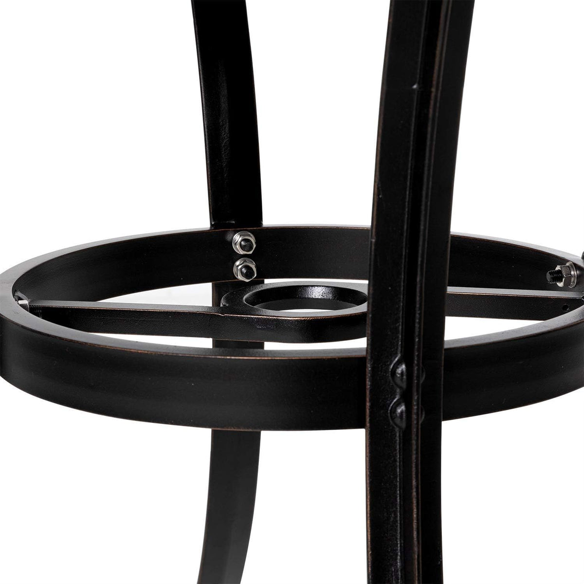 Black Round Cast Aluminum Patio Table with Umbrella Hole O183