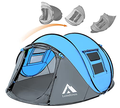 4 Person Pop Up Tent Waterproof Automatic Setup 2 Doors Instant Family Tent N292