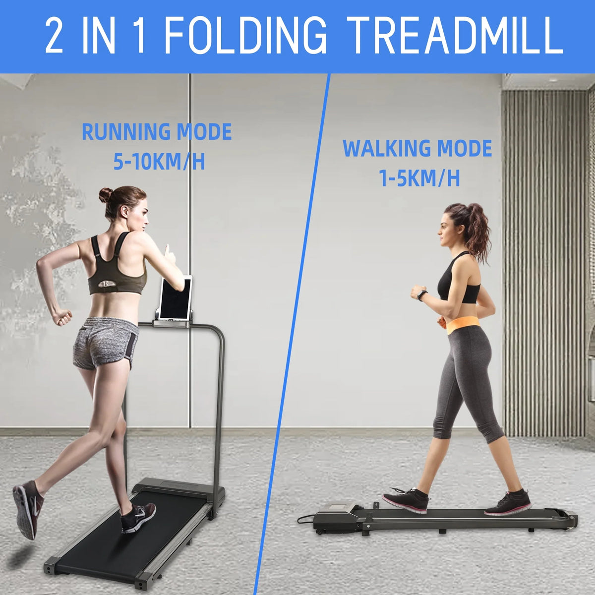 2 in 1 Folding Electric Treadmill C842