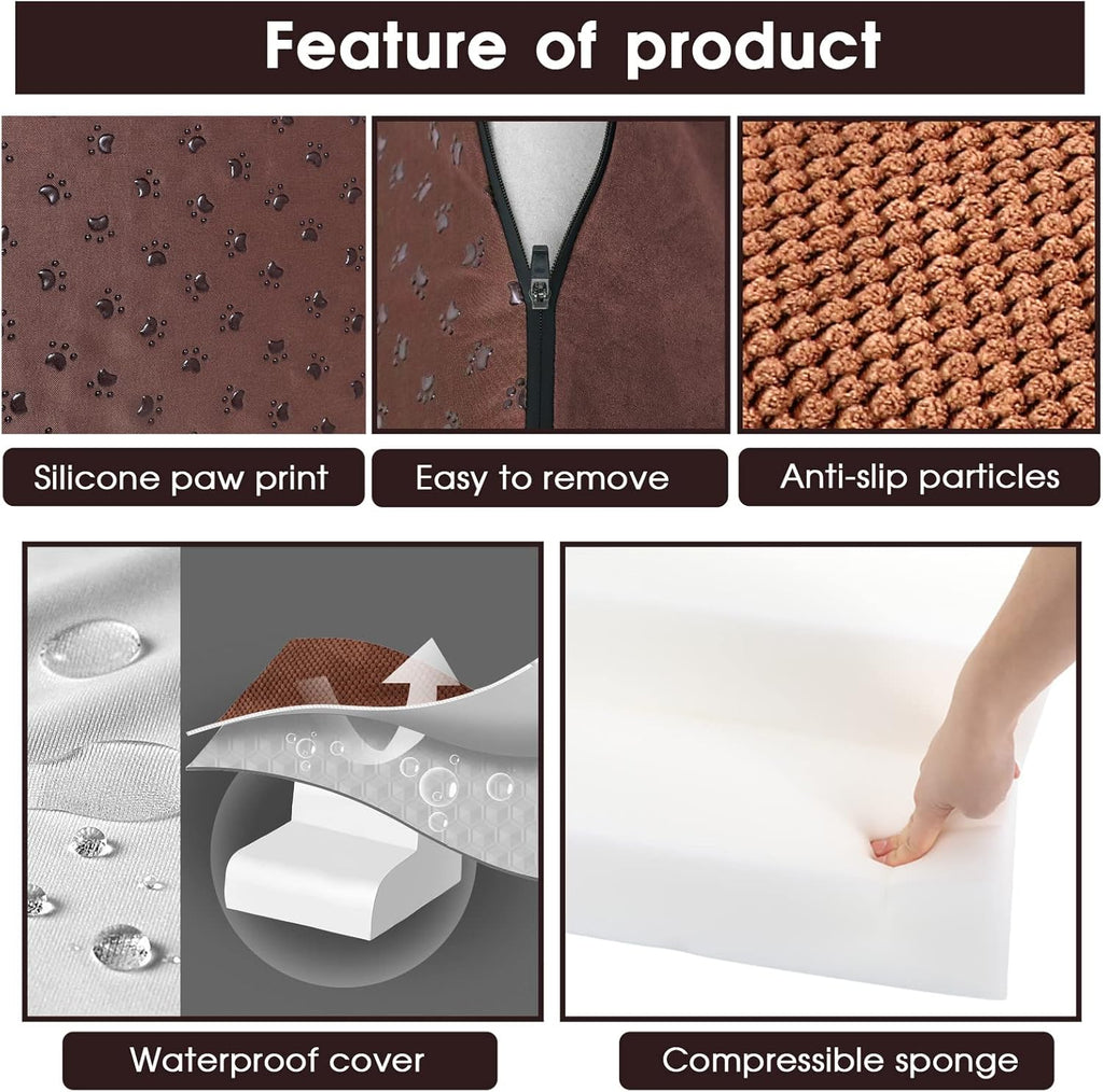 High Density Foam Pet Stairs with Anti-Slip Waterproof Cover, 11.8" H Q6612