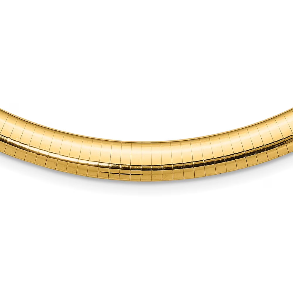 14 Karat Yellow Gold 8mm Domed Necklace P828