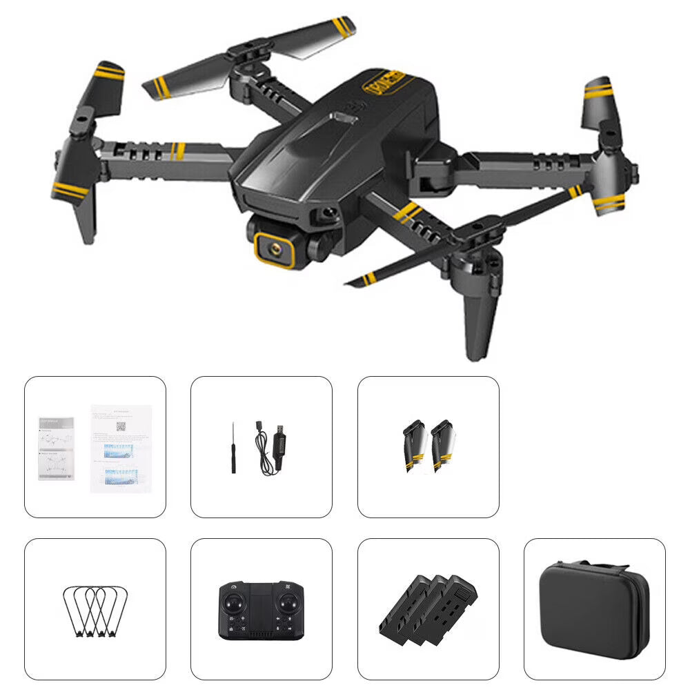 4K HD Dual Camera FPV Foldable Quadcopter with 3 Battery Y996290