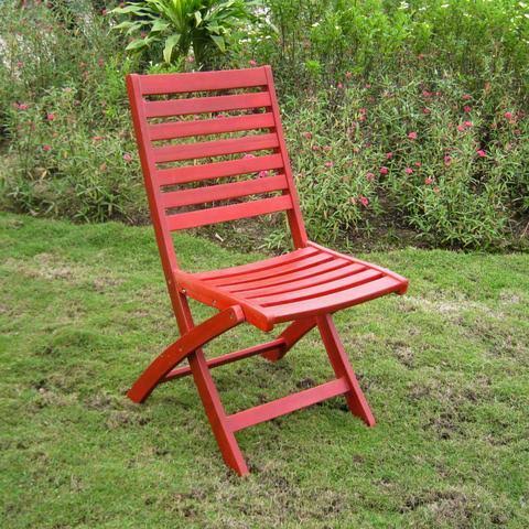White Acacia Folding Patio Chair Set of 2 P609871