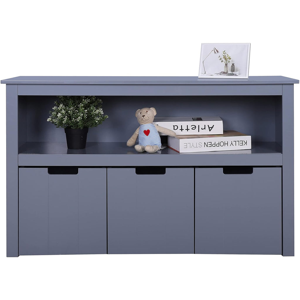 Kids Toy Box Organizer Storage Cabinet with Movable Drawers and Wheels, Grey O497184
