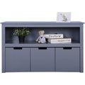Kids Toy Box Organizer Storage Cabinet with Movable Drawers and Wheels, Grey O497184