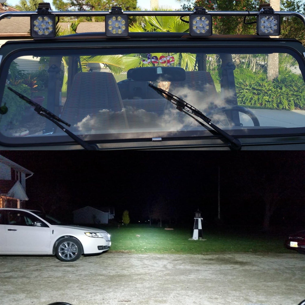 10 Pcs 4 inch 27W Flood LED Work Light Bar W133