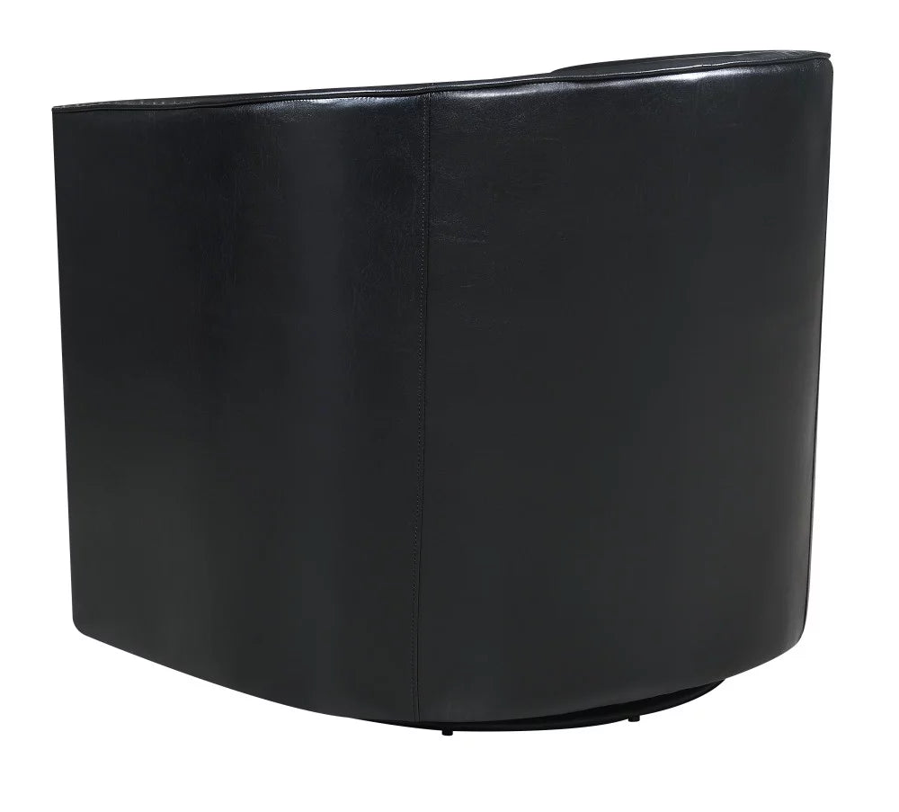 Black Faux Leather Swivel Accent Chair F764