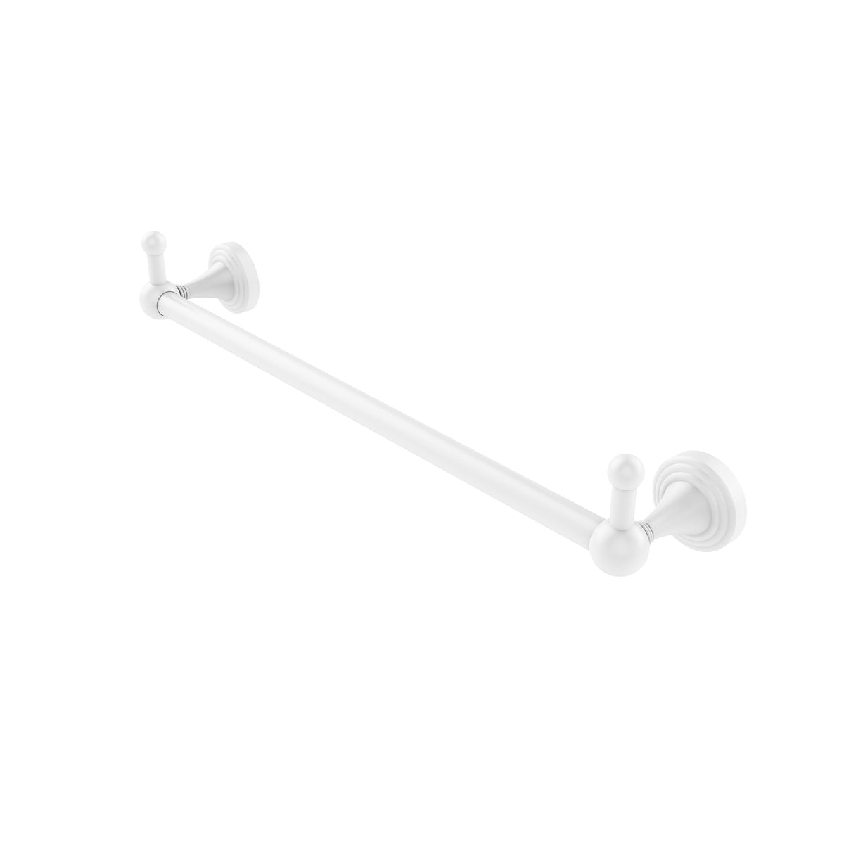 24 inch Towel Bar Integrated Hooks Matte White D102733