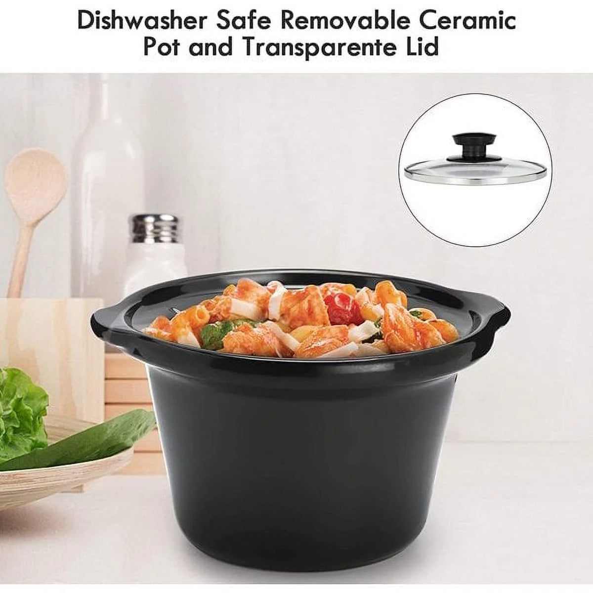 2.5QT Dual Pot Slow Cooker With Adjustable Temp Stainless Steel Removable Pots S526