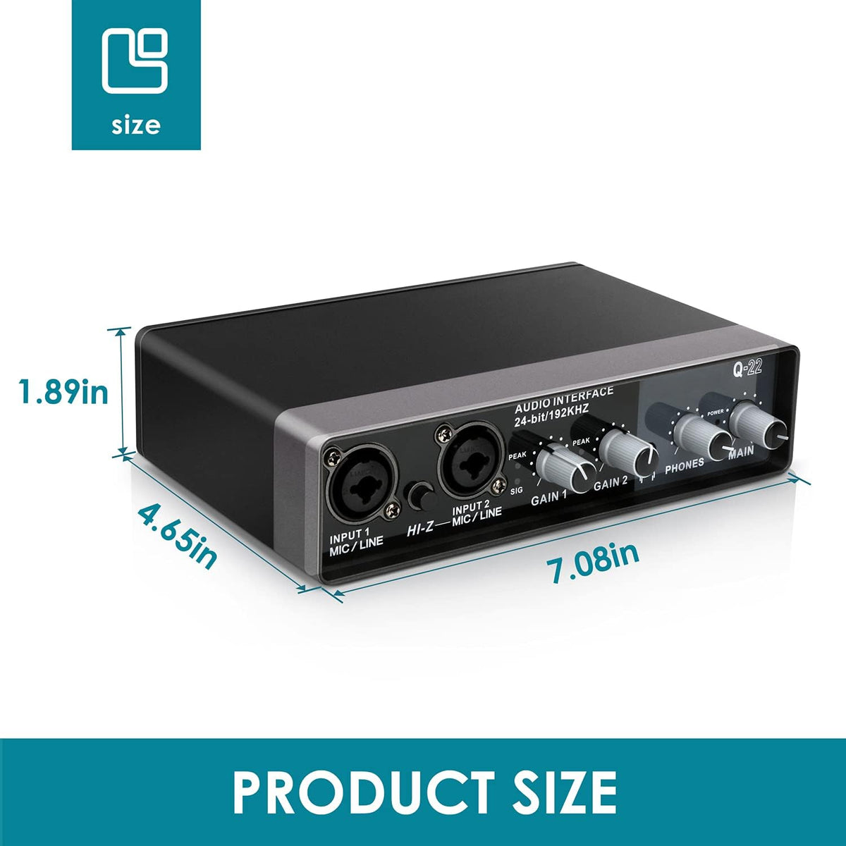 USB Audio Interface 2 Channel with Mic Preamps 48v Q734