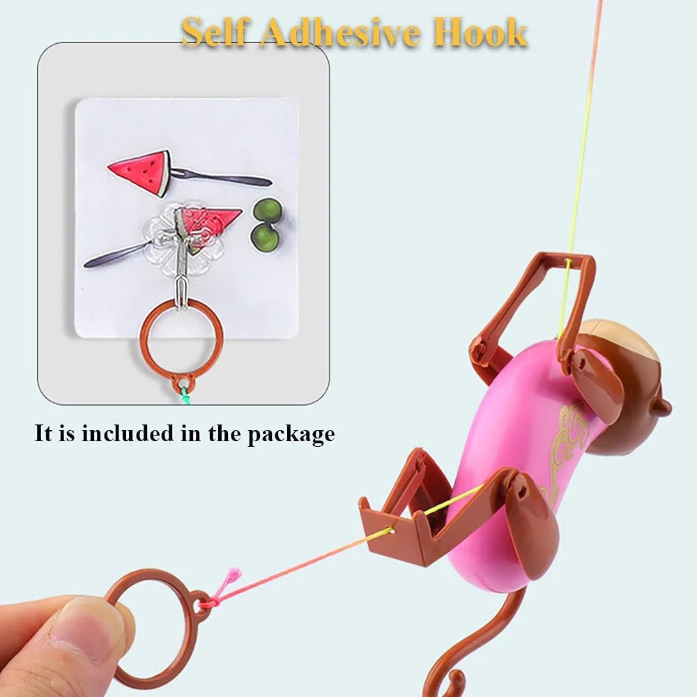Pink Pull String Climbing Monkey Toy T323
