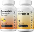 Bromelain 500mg 180 Capsules and Citrus Bergamot 500mg Supplement Combo F828
