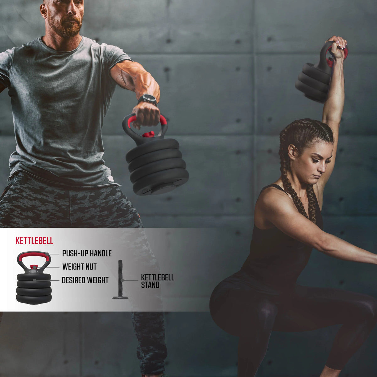 60 lbs. 4-in-1 Adjustable Dumbbell, Barbell, and Kettlebell Weight Set V2063