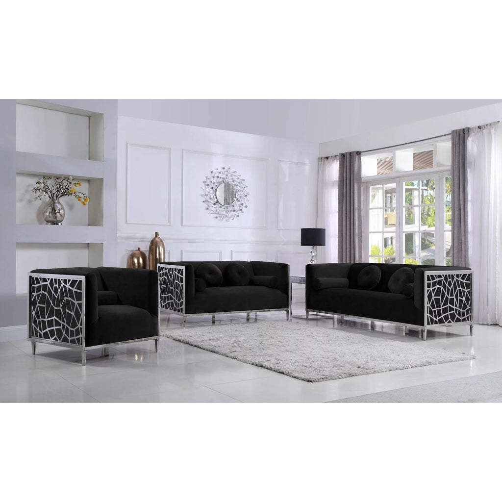 Black Velvet Loveseat Z5119