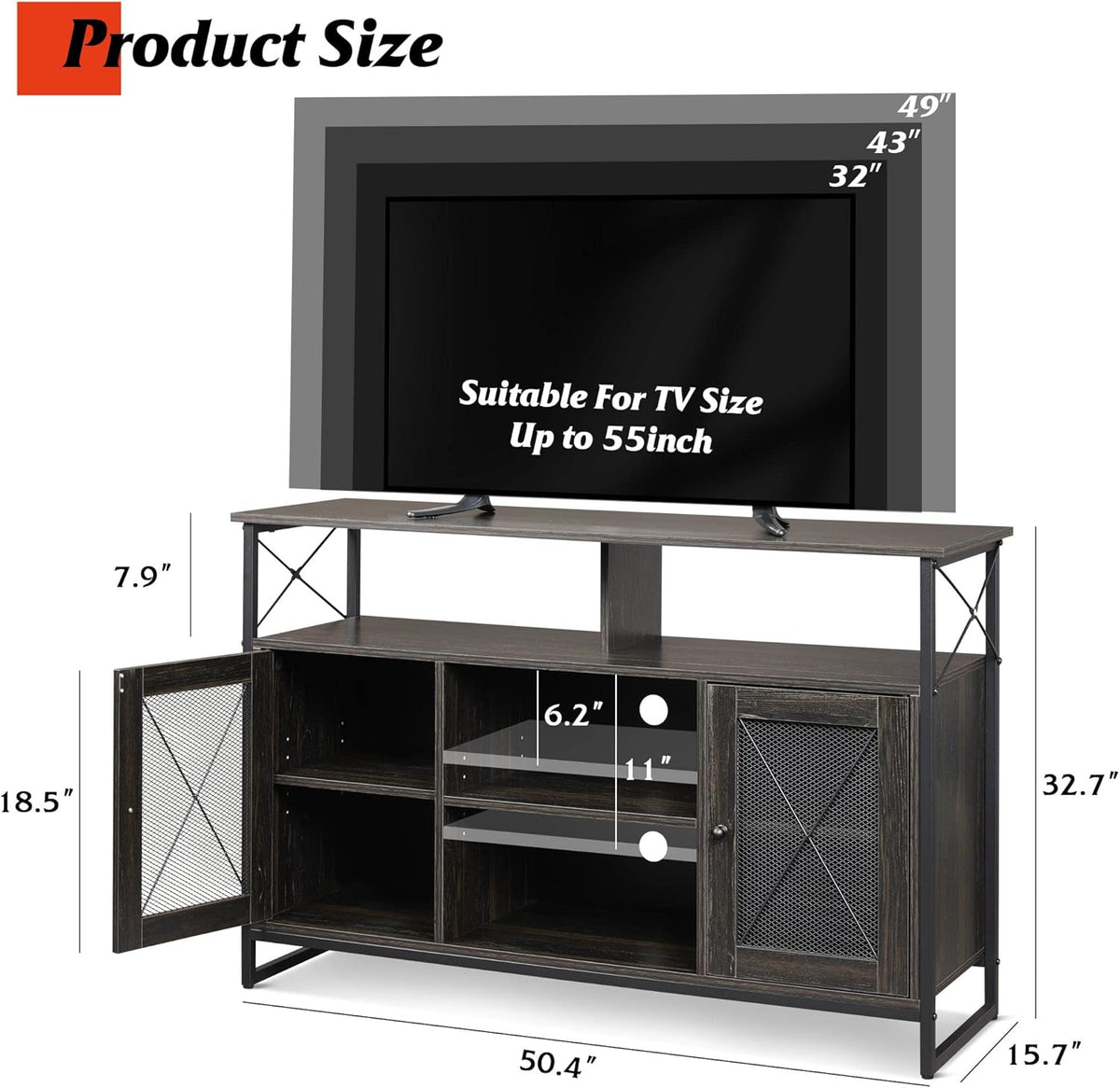 55 inch TV Stand with Storage Cabinet S40394