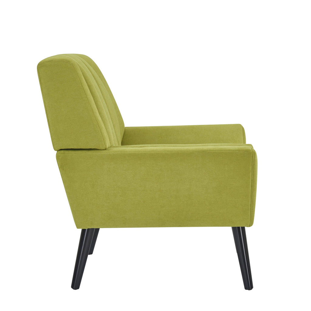 Turquoise Blue Velvet Channel Tufted Armchair J914250