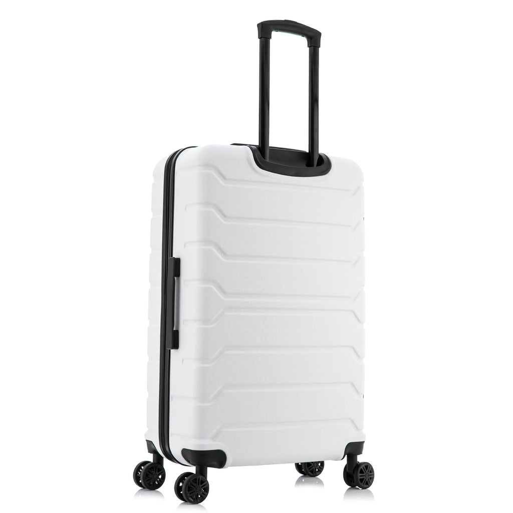 28" White Hardside Lightweight Luggage with Spinner Wheels V537974