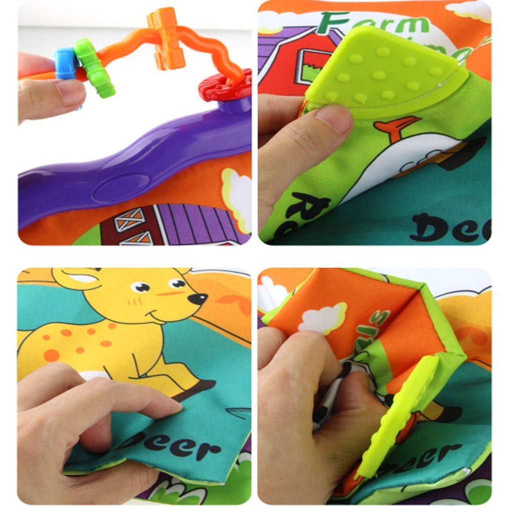 Soft Cloth Book with Teether Rings Infant Developmental Toy A9789