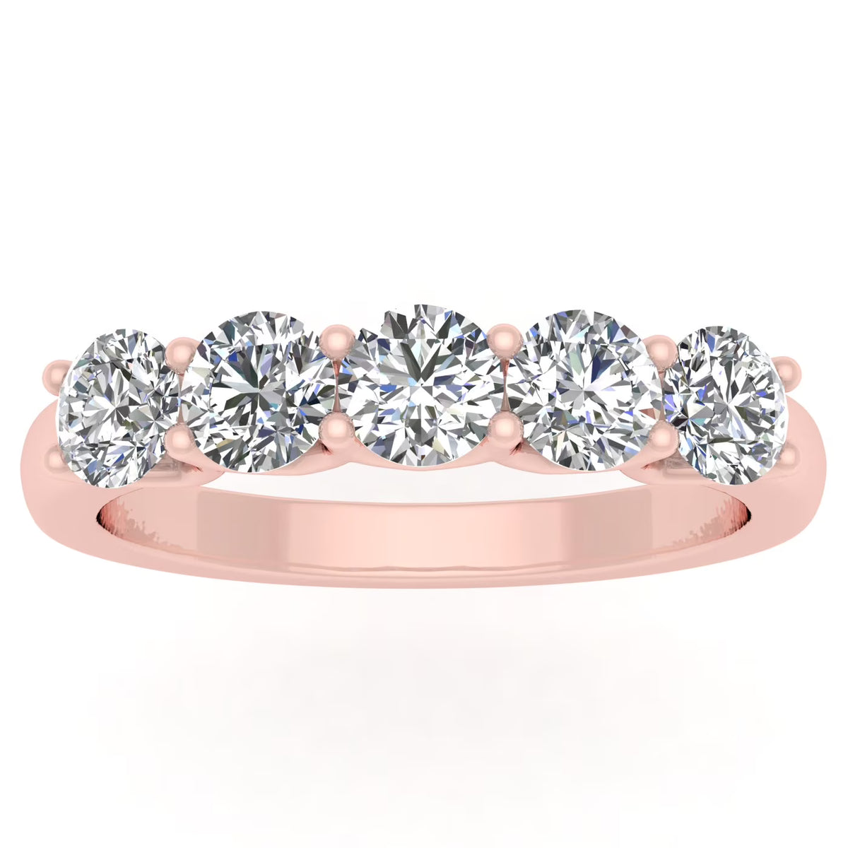 10k Rose Gold Diamond Five Stone Anniversary Band X24666
