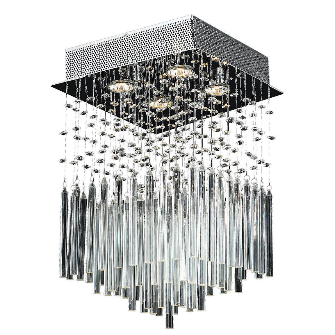 Chrome 4-Light Square Flush Mount P96909