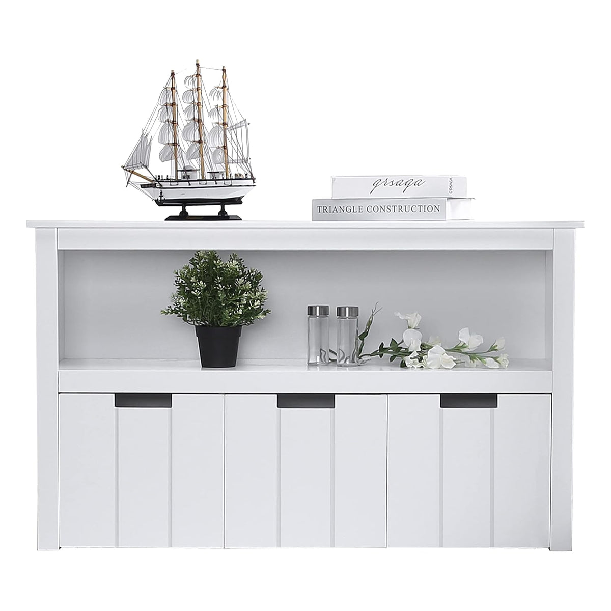 Kids Toy Box Organizer Storage Cabinet with Movable Drawers and Wheels, Grey O497184