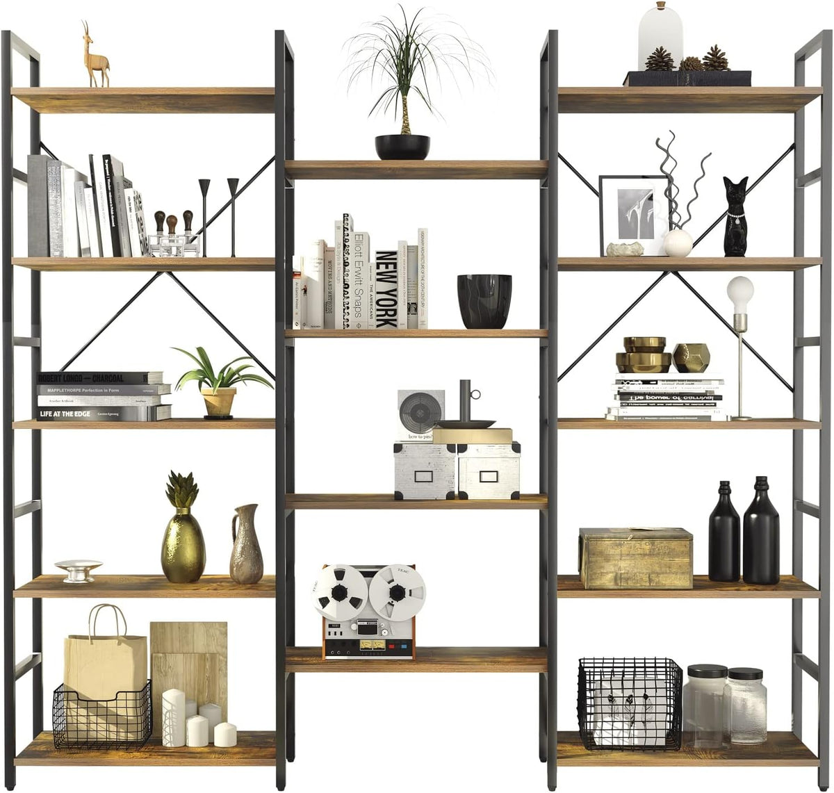5-Shelf Wood Bookcase Y9209