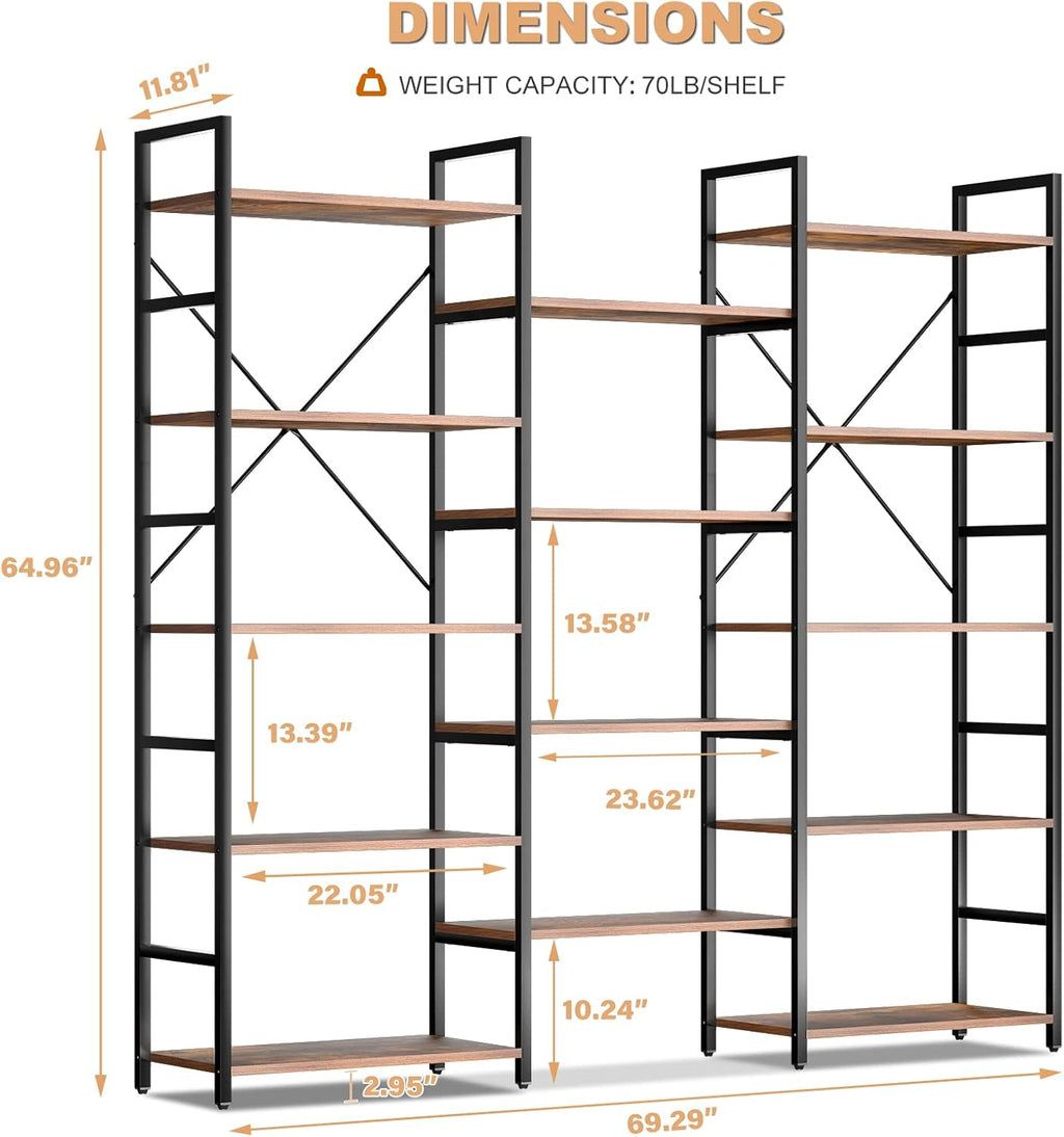 5-Shelf Wood Bookcase Y9209