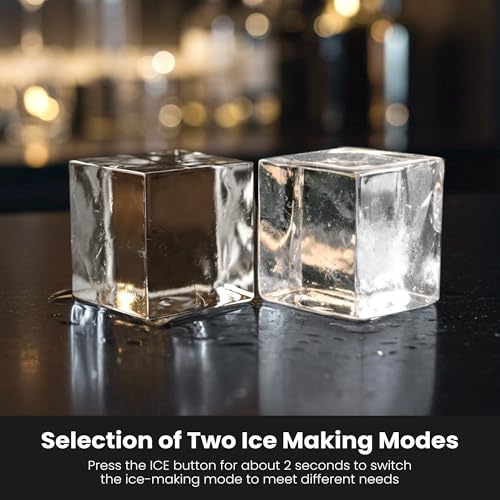 Clear Ice Cube Makers, 26Lbs/24H, Portable Countertop, Self-Cleaning, Black T38104