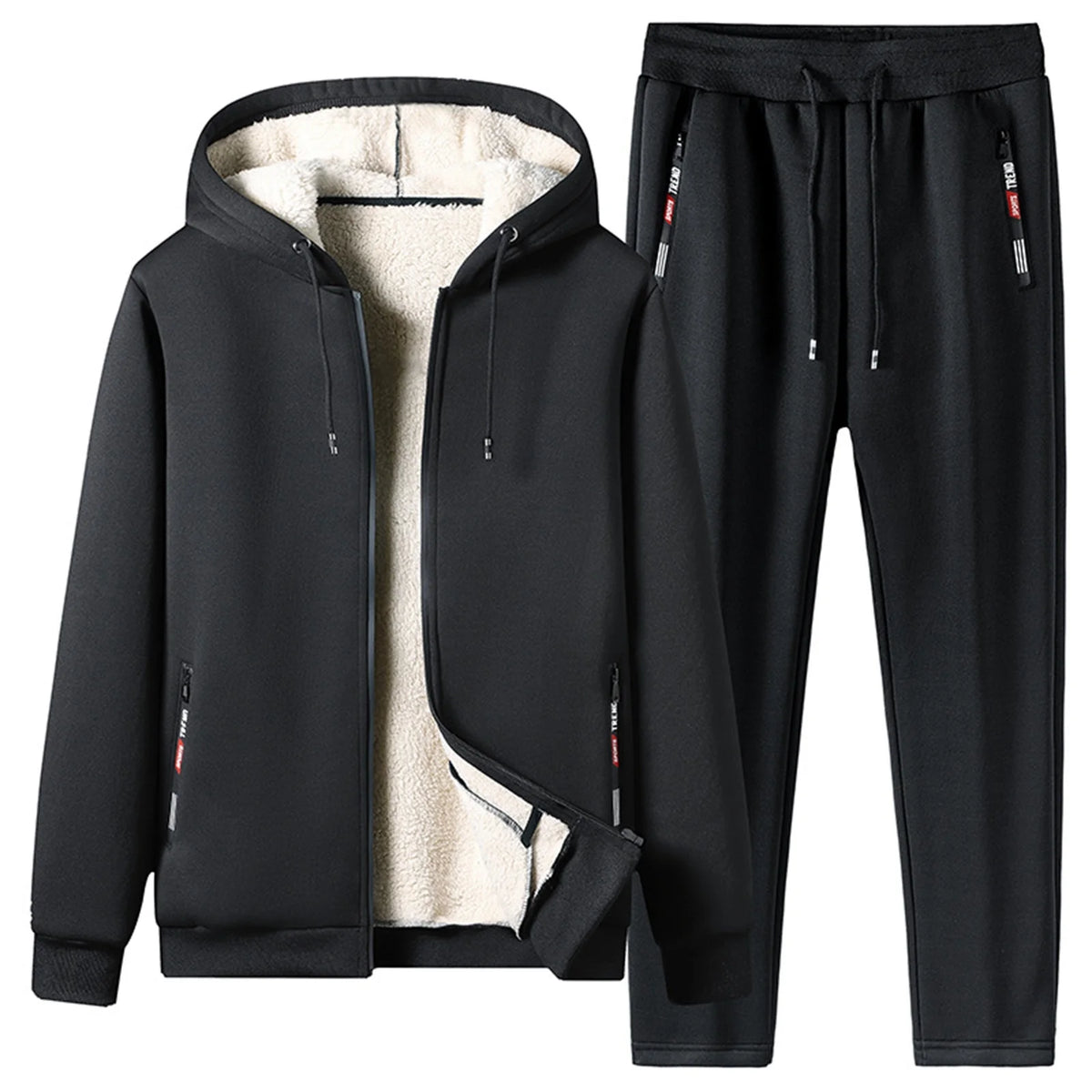 Black XXL Fleece Suit Q5483
