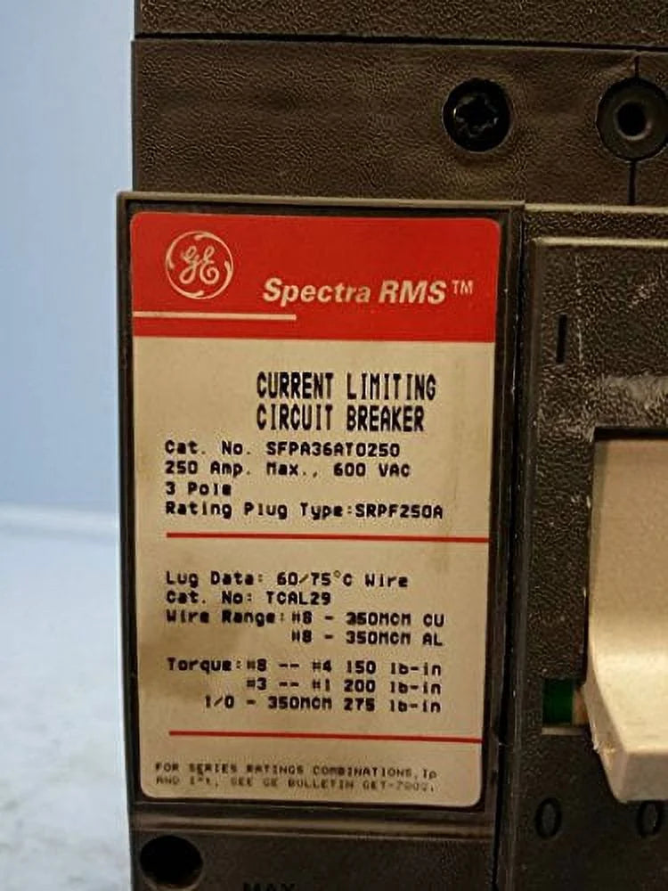 250A Spectra Circuit Breaker 200 Amp Plug 600V X58102