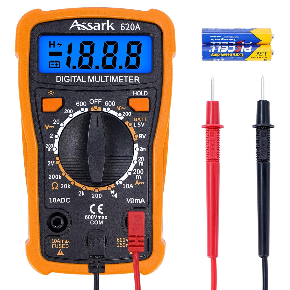 2000 Counts Digital Multimeter with Backlit LCD Display E559