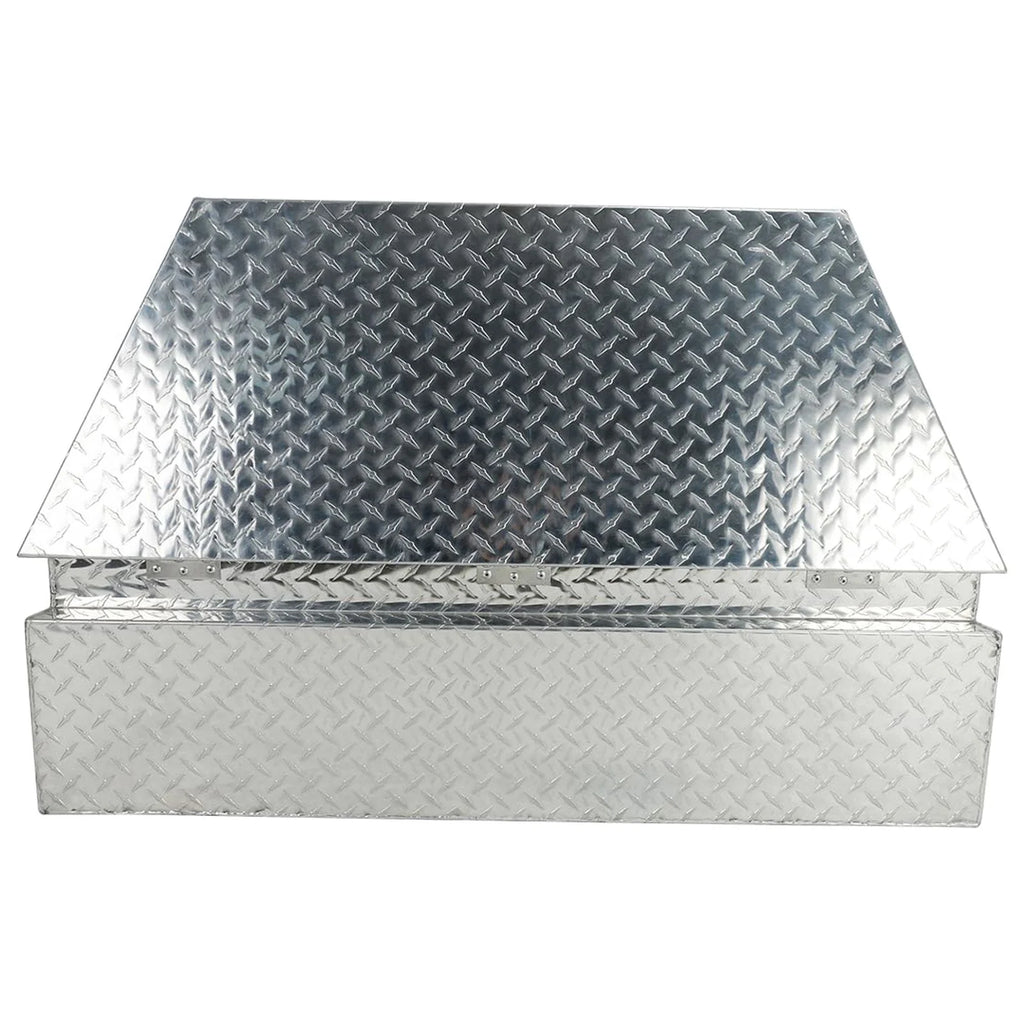 Heavy Duty Aluminum Diamond Plate Trailer Tongue Box with Lock and Keys, Silver, 39 x 16.5 x 12 Inches F3955