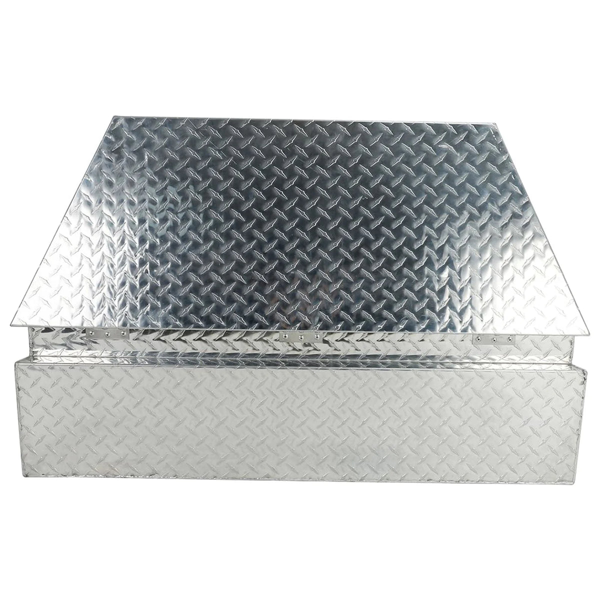 Heavy Duty Aluminum Diamond Plate Trailer Tongue Box with Lock and Keys, Silver, 39 x 16.5 x 12 Inches F3955