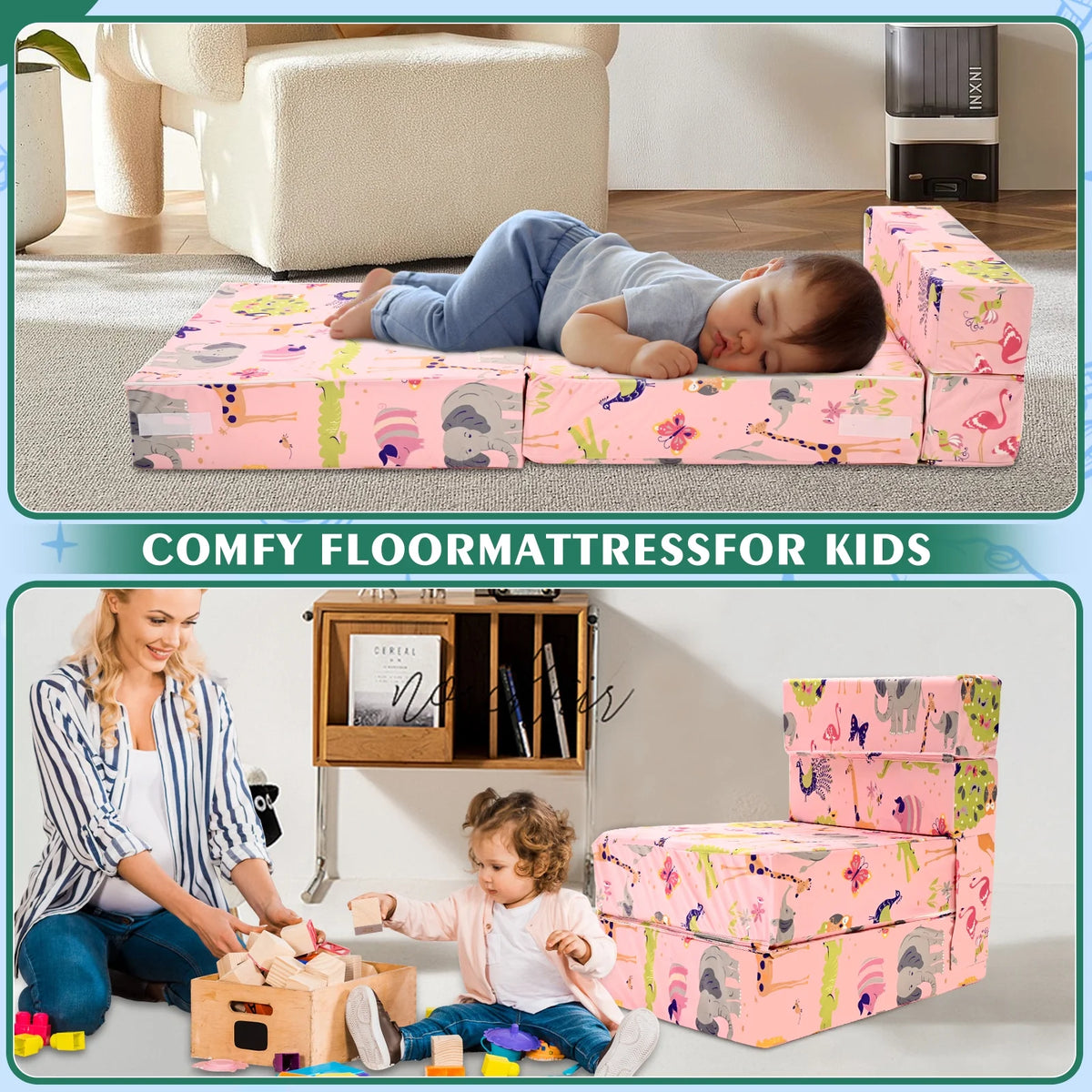 Pink Kids Folding Sofa Bed E992