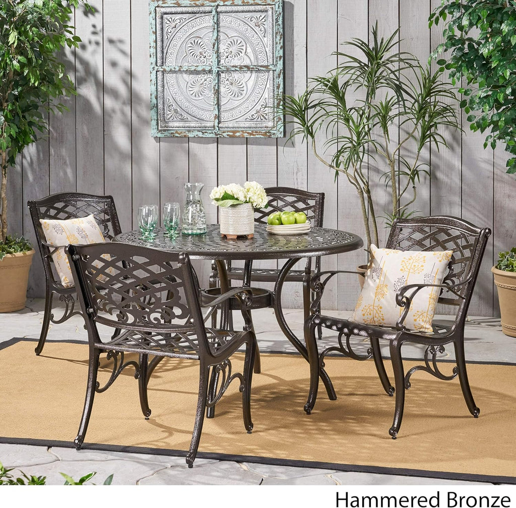 5-Pcs Cast Aluminum Outdoor Dining Set I651626