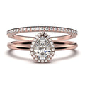 1.75 Carat Pear Cut Moissanite Engagement Ring in 925 Sterling Silver With 18k Rose Gold Plating I157906