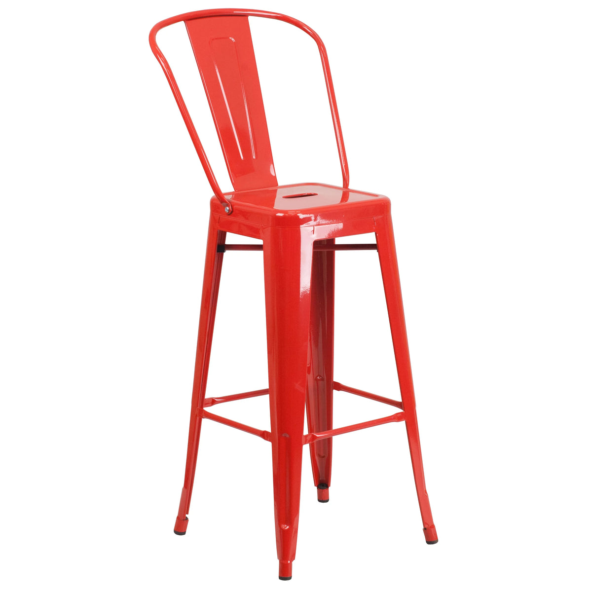 24" Round Red Metal Indoor-Outdoor Bar Table Set with 2 Stools Z984