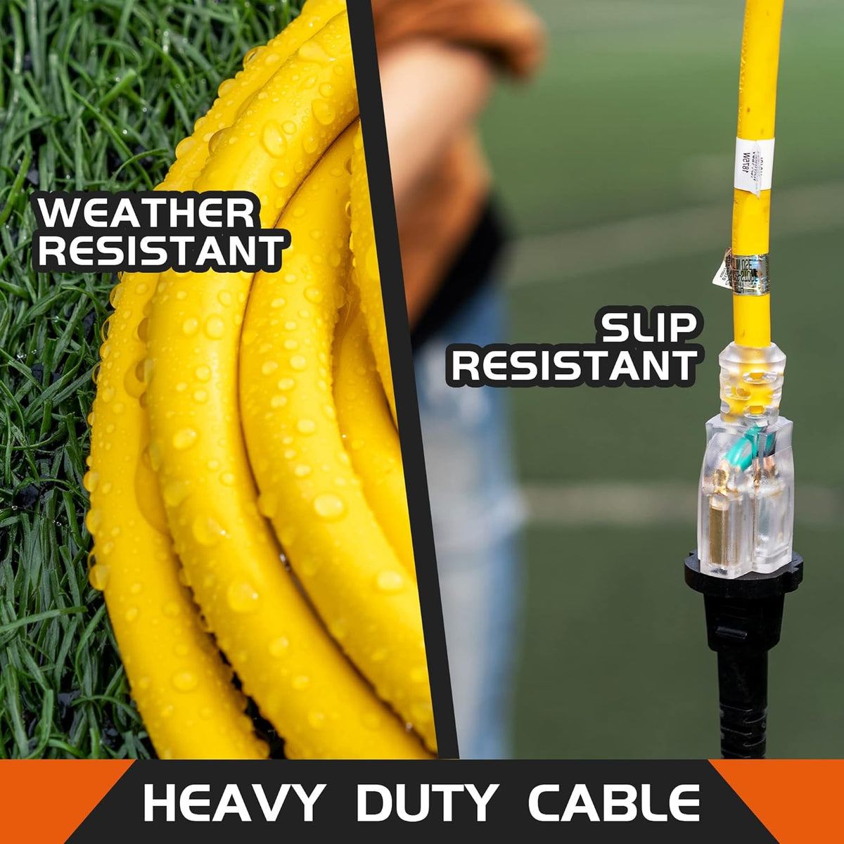 50Ft Heavy Duty Yellow Extension Cord F2750