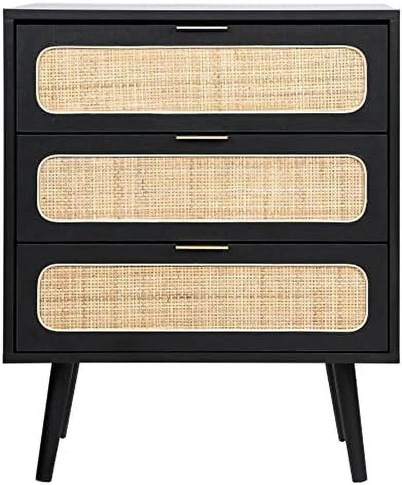 2 Sets of Rattan 3 Drawer Wood Dresser S266865