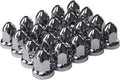 ABS Chrome Plastic 33mm Push-on Bullet Flanged Lug Nut Covers Pack of 40 U2879