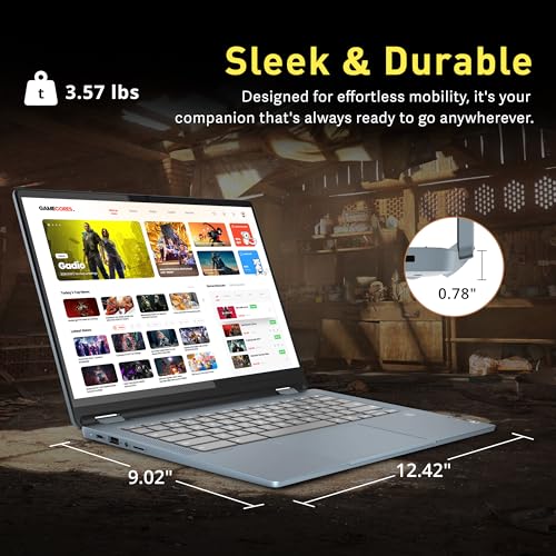 11.6" HD Touchscreen Chromebook, 2-in-1 Laptop, 4GB LPDDR3, 64GB eMMC, Blue I37391