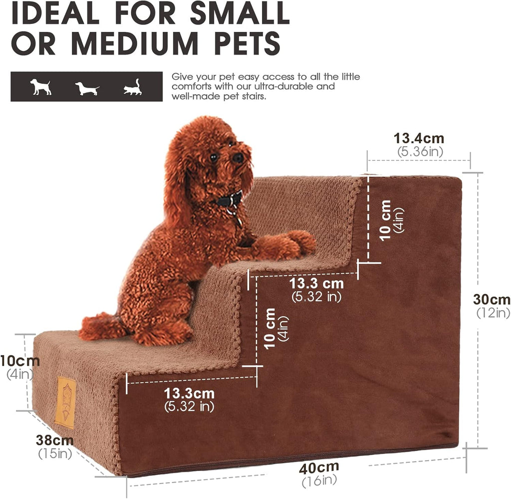 High Density Foam Pet Stairs with Anti-Slip Waterproof Cover, 11.8" H Q6612