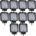 10 Pcs 4 inch 27W Flood LED Work Light Bar W133