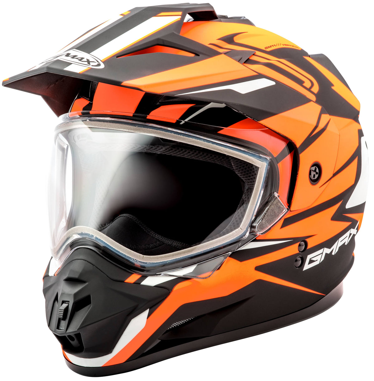 Matte Black Hi-Vis Orange Dual-Sport Helmet U333