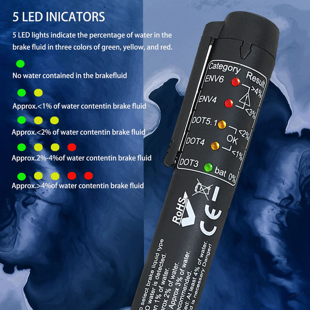 Brake Fluid Tester Pen with 5 LED Indicators Y780279